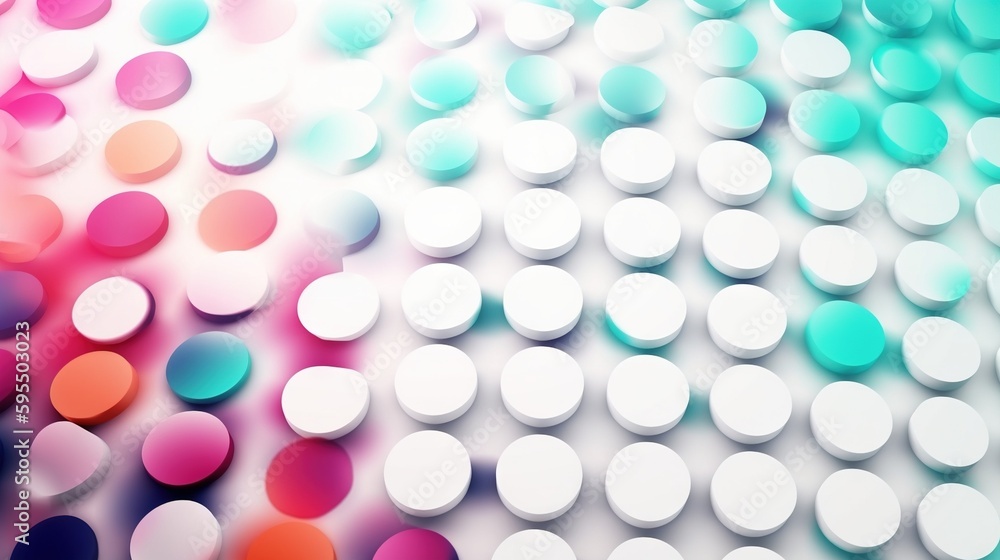 Poster  a colorful background with circles of different colors and sizes on it.  generative ai