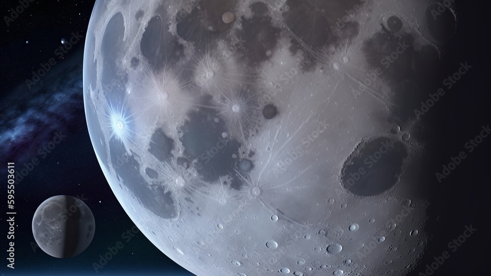 Wall mural a wonderful view of the moon and the earth from space ai generative