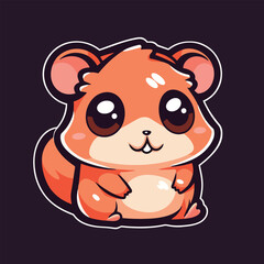 A cartoon hamster with a black background and a black background.