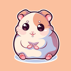 A hamster with a pink background