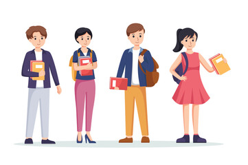 character student. Back to school , university concept vector illustration
