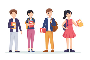 Fototapeta premium character student. Back to school , university concept vector illustration
