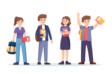 character student. Back to school , university concept vector illustration