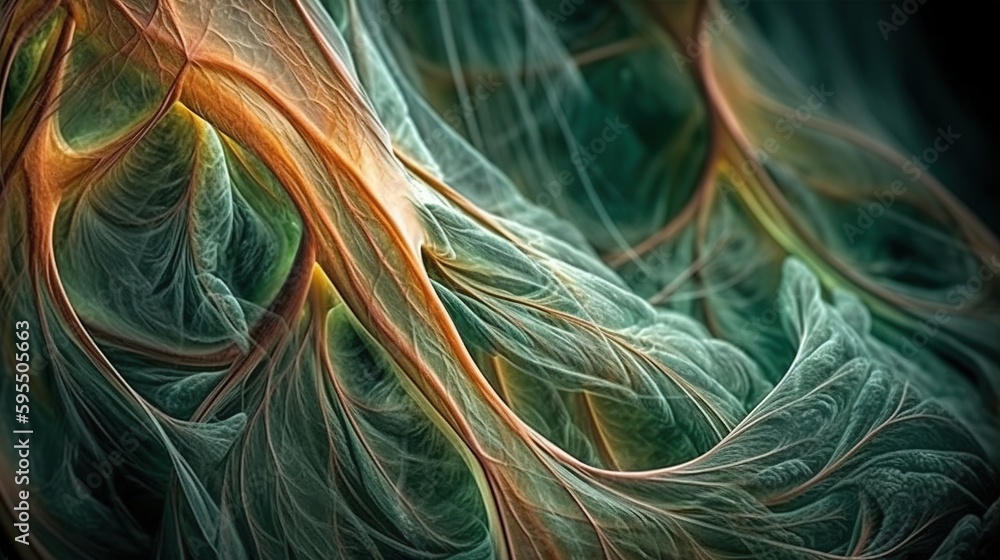 Poster a computer generated image of a green and yellow swirly pattern. generative ai