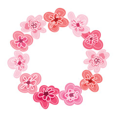 Frame. Floral collection with leaves, flower bouquets. Vector flowers on a white background.