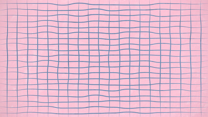Hand drawn grid pattern on a pink background with pastel colors and texture