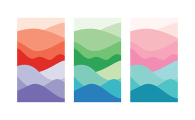 Modern abstract covers set. Cool gradient shapes composition.  Dynamic style banner design. Multicolor Vector illustration