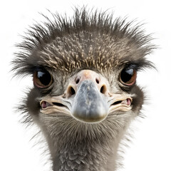 head ostrich isolated on white
