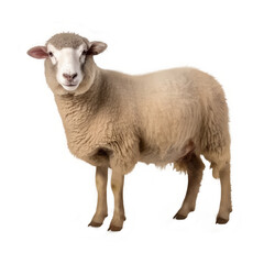 Obraz premium brown sheep isolated on white