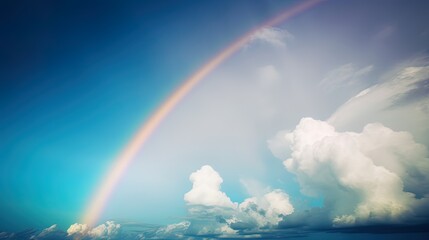 Fantastic Vivid Rainbow Sky view Beautiful sky and clouds with rainbow background