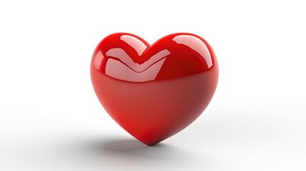 Fototapeta premium Symbol of Love and Valentine's Red heart shape isolated on white background.