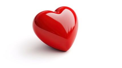 Fototapeta premium Symbol of Love and Valentine's Red heart shape isolated on white background.