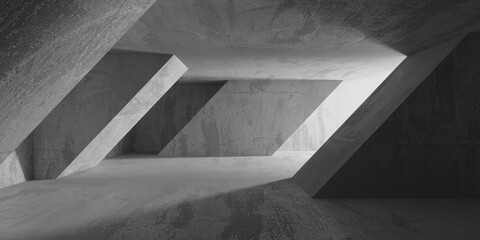 Abstract empty modern interior. Concrete walls