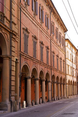 Fototapeta na wymiar Typical building of Bologna downtown