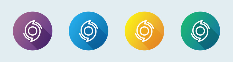 Hurricane line icon in flat design style. Storm signs vector illustration.