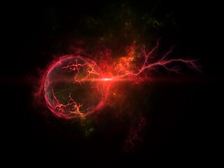 science fiction wallpaper. Beauty of deep space. Colorful graphics for background, like water waves, clouds, night sky, universe, galaxy, Planets © ธนพล สินสร้าง