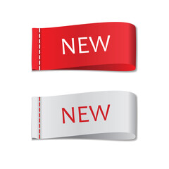 Set of new labels isolated on a white background