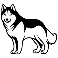 illustration of Siberian Husky in vector