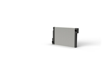 Car radiator for engine cooling. 3d render on the topic of car parts, tuning, speed, movement. Modern minimal style, transparent background.
