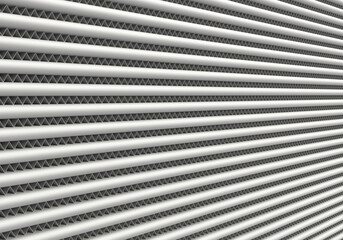 Abstract pattern of triangular lines. The pattern of the radiator honeycomb. 3d render, modern minimal style. Light background.