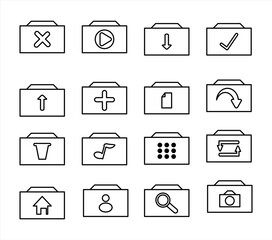 file organizer icon set, outline icon set, file icon