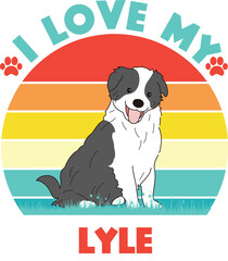 Dog retro t-shirt design for dog lovers. Animal lover t-shirt design
