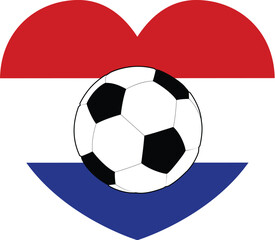 Fototapeta premium A Netherlands Dutch flag in the shape of a heart soccer football design concept illustration