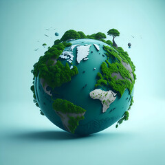 Fototapeta premium World environment and earth concept, eco friendly environment, future vision, recycling, generative ai