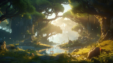 3d environment illustration. Generative AI. 