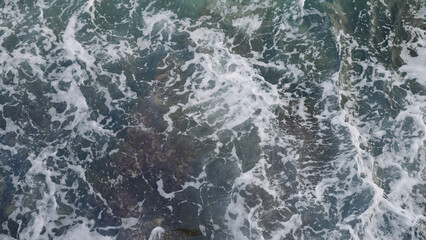 Closeup mediterranean sea background with beautiful azure color