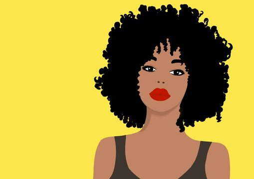 Beautiful cartoon girl giving flying kiss. Portrait of a woman.