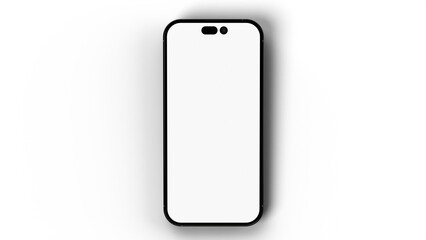 Modern smartphone with transparent display lying on transparent background