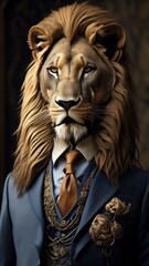 Ai generated portrait of a lion