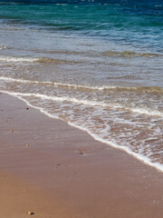 Azure sea coast on South of France with reddish plage