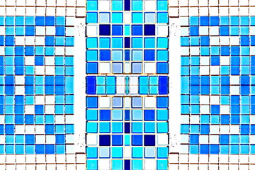 A close-up view of ceramic tile and small brick used for facing wall and houses. Abstract...