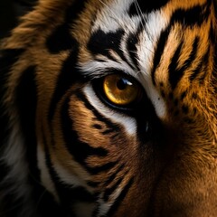 Intense Tiger Eye Detail - Generative ai