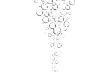 Water bubbles set isolated on white background. Air water bubbles for soda effect, transparent backdrop, icon design, champagne bubbles, texture and wallpaper. Water drops pattern, vector illustration