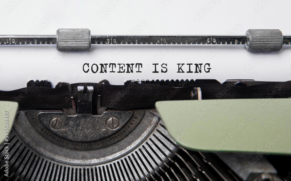Poster text content is king typed on retro typewriter