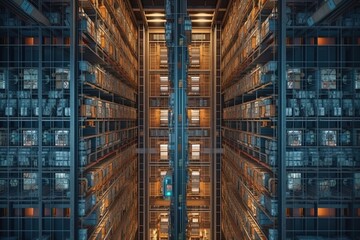 Fototapeta na wymiar Image of warehouse storage and shelves, Generative AI