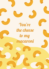 Pasta macaroni with cheese poster background.