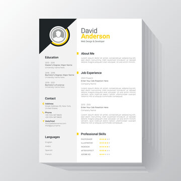 Creative Vector Resume Cv Trmplate Design