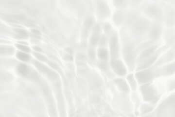 Abstract white transparent water shadow surface texture natural ripple background. Blurred ripple water texture on white background. Shadow of water on sunlight.