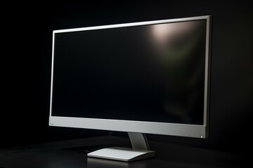 White screen on modern computer monitor. Generative AI