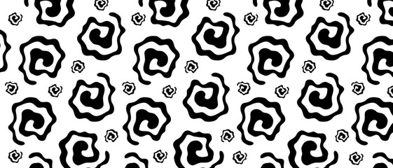 Swirls in cartoon comic style. Twisted gothic pattern background. Gothic abstract vector texture.