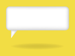 Vector 3d speech bubble. White rectangle message dialog balloon. 3d chat icon. Talking or chatting box.