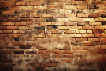 Weathered stained old brick wall background, backdrop. High quality photo