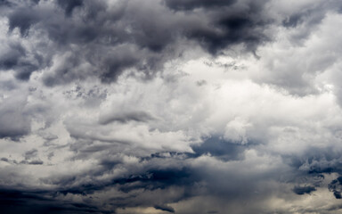 Sky sketch, tattered clouds after storm
