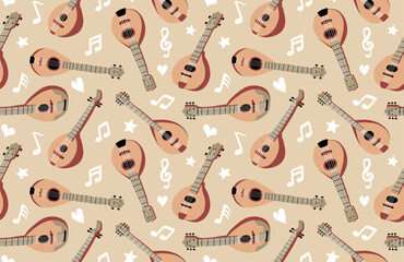 mandolin seamless pattern. 