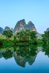 Peel and stick wall murals Guilin Landscape of Guilin, Li River and Karst mountains. Located near Yangshuo, Guilin, Guangxi, China.