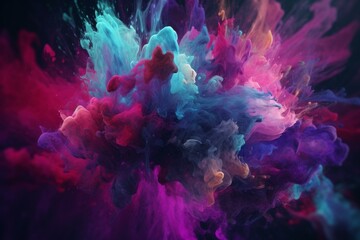 AI creation ends with blue and purple abstract background. Generative AI